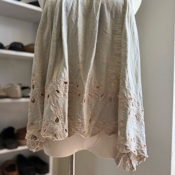 Free People Women's Light Sage Green Sleeveless Spring Summer Top Size Medium - Picture 5 of 9